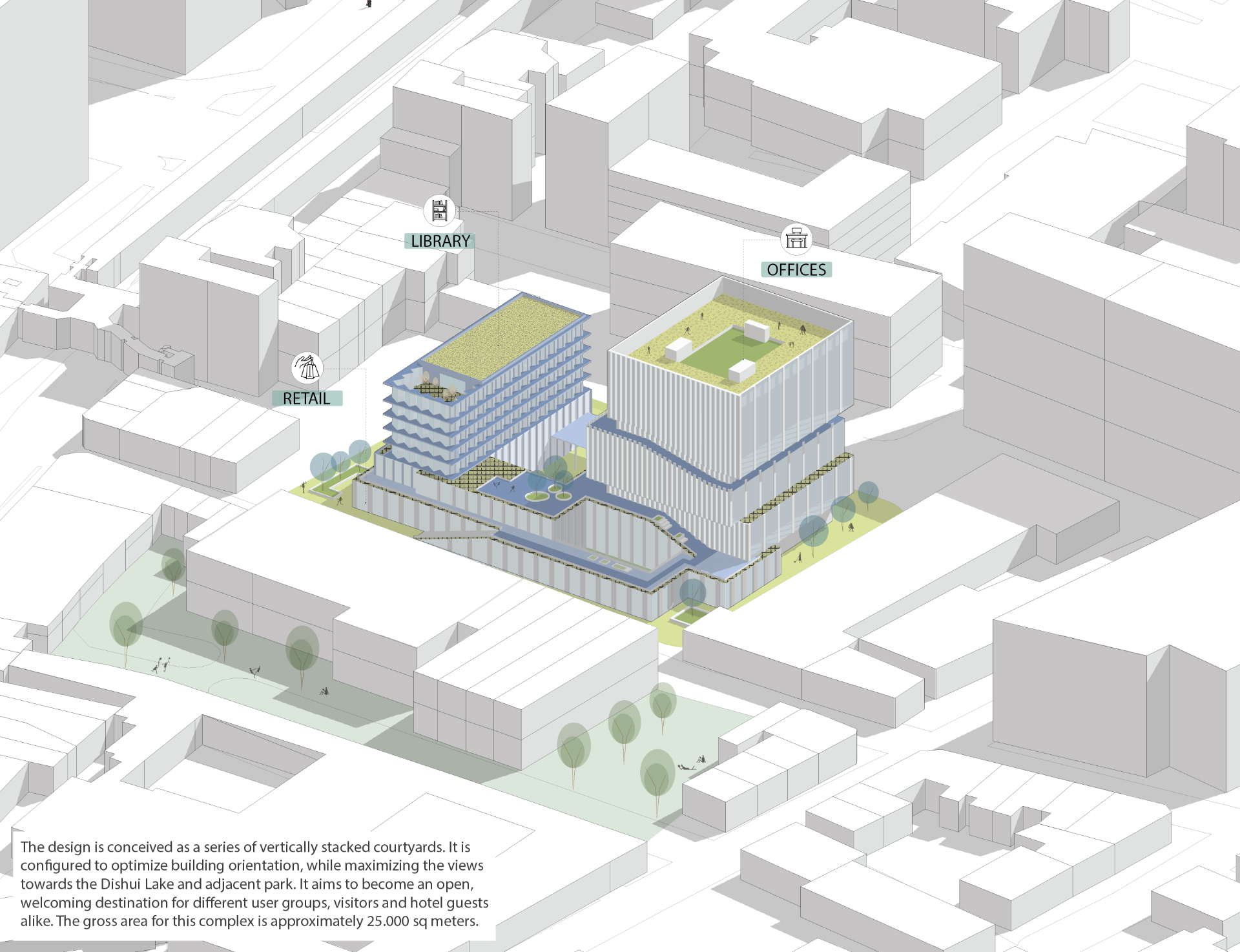 Stacked Courtyards Massing — student output